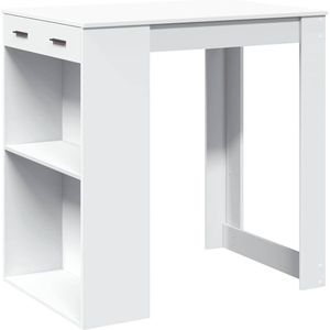vidaXL - Bartafel - 102x70x103,5 - cm - bewerkt - hout - wit