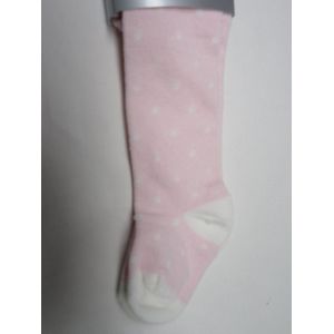 dirkje , maillots, collant , kousenbroek rose met witte stip 0-6 maand