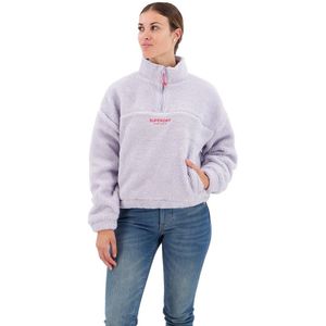 Superdry Embroidered Borg Half Rits Trui Paars 2XS Vrouw