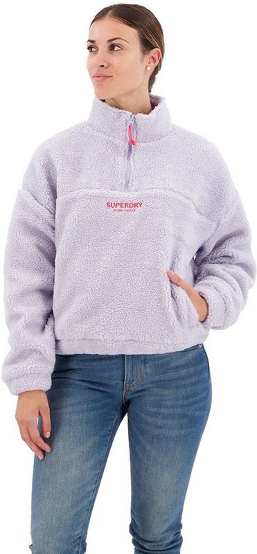 Superdry Embroidered Borg Half Rits Trui Paars 2XS Vrouw