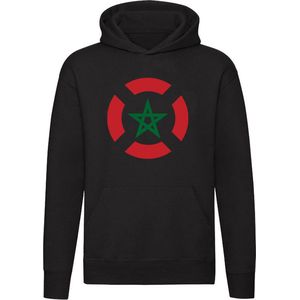 Marokko Hoodie | Marokaanse vlag | Morocco | Noord Afrika | WK | voetbal | Leeuwen van de Atlas | Unisex | Trui | Sweater | Capuchon | Zwart