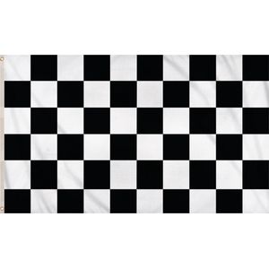 Henbrandt Finish vlag - zwart/wit geblokt - Racing thema - 90x150 cm