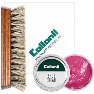 Collonil schoenpoets | Schoenpoets set | Shoe cream | Borstel | Poetsdoek | Kleur: Azalee