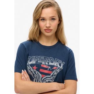 Superdry - Embellished Varsity - T-shirt - Zwart - 100% Katoen