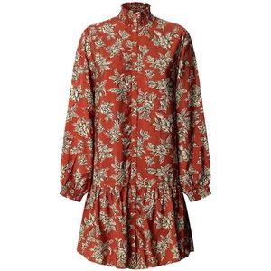 Pepe Jeans - Paloma - Jurk - Bruin - Viscose - Lange Mouwen