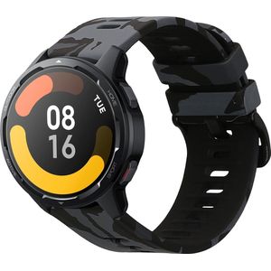 kwmobile TPU Silicone Strap Compatible with Xiaomi Mi Watch Color Sport / S1 Active - Tracker Band - camouflage Dark Grey / Black / Light Grey