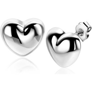Zinzi 13mm zilveren oorstekers in bolle hart vorm ZIO2672