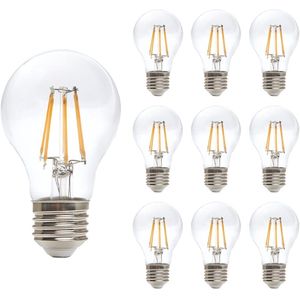 Kobi - LED Filamentlamp - 3000K - E27 - 7W - 806 lumen - Standaardvorm - 10 stuks