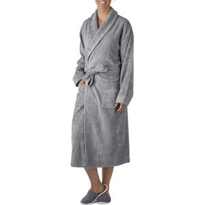 Knuffelzachte Bamboe Sauna Badjas - Grijs - Unisex - Hotelkwaliteit - Luxe Badstof Badjas met Sjaalkraag