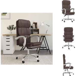 vidaXL bureaustoel Verstelbare rugleuning en voetensteun - Bruin - 63x56x(112.5-122)cm - Trendy design - Bureaustoel