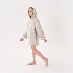 JUNIOR Oversized Hoodie voor kinderen - 50x70 cm - Hoodie & deken in één - met capuchon - Pumice Stone - beige