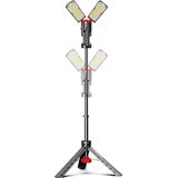 LED - Werklamp op Statief - 2x 50W - 3000K-4000K-6500K - 2x 5000lm - IP54 - Hoogte Max 189cm - 2m Kabel