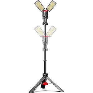 LED - Werklamp op Statief - 2x 50W - 3000K-4000K-6500K - 2x 5000lm - IP54 - Hoogte Max 189cm - 2m Kabel