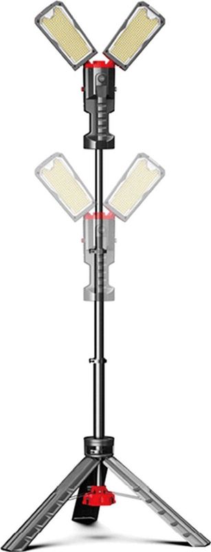 LED - Werklamp op Statief - 2x 50W - 3000K-4000K-6500K - 2x 5000lm - IP54 - Hoogte Max 189cm - 2m Kabel