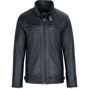 URBAN 5884 777- Heren Zwarte Leren Motorjas met CE Protectors - XXL