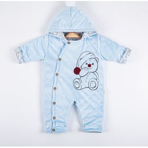 baby jas - babykleding - winterjas baby - kinderkleding jongens en meisjes - zacht en warm - blauw - newborn - maat 80 - 12 tot 18 maanden