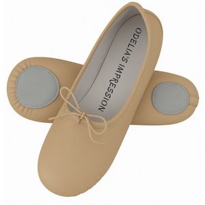 Leather Ballet Shoe – Size 31 – beige Buffalo Leather – White Suede Insole – Split Suede Sole
