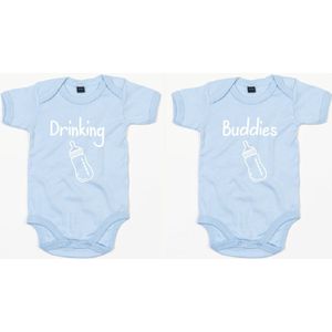 Rompertjes - Drinking Buddies-Dusty Blue-0-3 Maanden