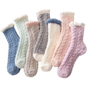 7 paar fleecesokken, fleecevloersokken, warme fleecesokken, twee paar zachte binnensokken, warme wintersokken, thermische fleecesokken, koraalfleece sokken