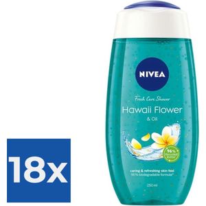 NIVEA Douchegel Hawaii Flower & Oil - 250 ml - Voordeelverpakking 18 stuks