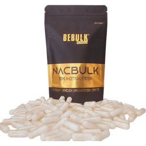 Aminozuren - NacBulk - NAC 500 mg - Vegan - BeBulk Nutrition - 90 Capsules