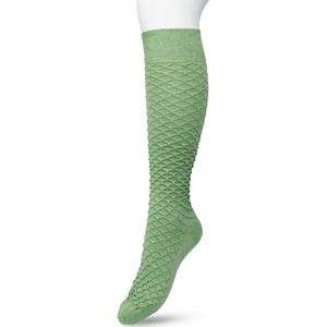 Bonnie Doon Bio Kabel Kniekousen Dames Licht Groen maat 36/42 - Kabel patroon in Ruit Vorm - Biologisch Katoen - Uitstekend comfort - Cable Knee High - OEKO-TEX - Gladde Naden - Duurzaam Huidvriendelijk Bio Katoen - Loden Frost Melee - BP211506.274
