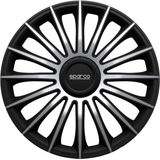 Sparco Wieldoppen 15 inch Torino Zwart/Zilver - ABS