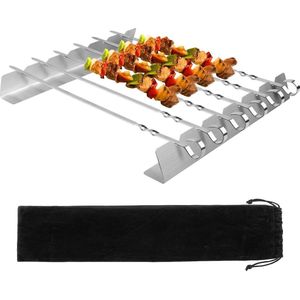 BBQ Spiesjes met Houder RVS Set - Gegrillde Accessoires voor Buitenbarbecue weber bbq accessories