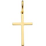14K Geelgoud - Hanger - Kruis - 23.5x10mm