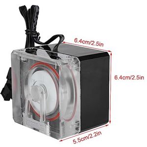 Lazmin PC Water Cooling Integrated Mute Water Pump, DIY Water Cooling System Water Pump G1/4 Thread Support PWM Intelligent Control Speed