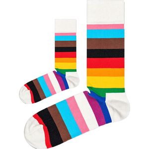 Eenmannenkado Zo Vader Zo Zoon/Dochter sokken Happy Stripes | Maat: Vader 41 - 46 | Kind 2 - 3 jaar