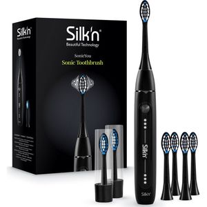 Silk'n SonicYou Elektrische Tandenborstel Geschenkset - met 4-Pack Zwarte opzetborstels - Zwart