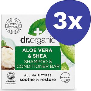 Dr Organic Aloe Vera & Shea Shampoo & Conditioner Bar (3x 75g)