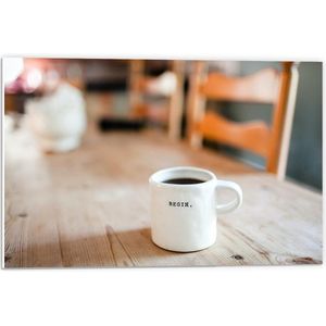 Forex - Witte Koffie Mok - 60x40cm Foto op Forex