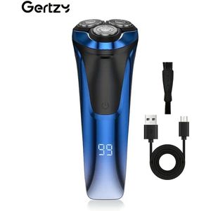 2in1 Gertzy Scheerapparaat - Digitale 3koppen Body Shaver + Precisie/Baardtrimmer - Usb-Oplaadbare 2in1 Shaver - Perfecte Reiseditie + Reisslot - Ultieme Lichaamshaar Verzorging - Blauw