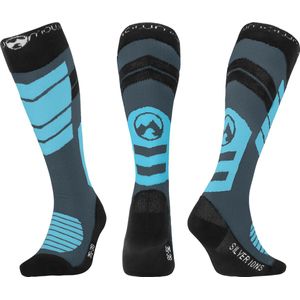 MowMow Skisokken - Zilverionen - Antibacterieel - Heren - Dames - Maat 35-38 - Aqua