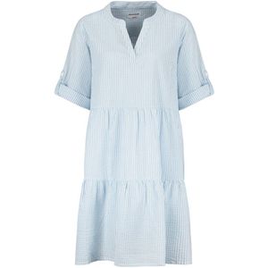 Fresh Made Volant Jurk Dames Korte jurk - blauw/wit - M