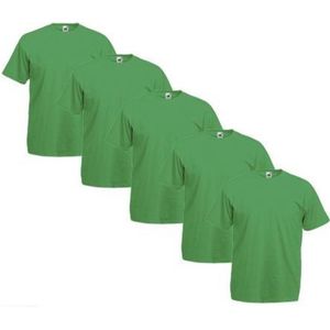 Fruit of the Loom T-shirt - 100% katoen - 5 stuks - Kelly Green - S