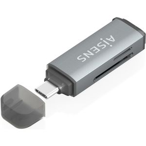 Aisens ASCR-2C10-GR - Geheugenkaartlezer - Grijs - USB 3.2 Gen 1 Type-C