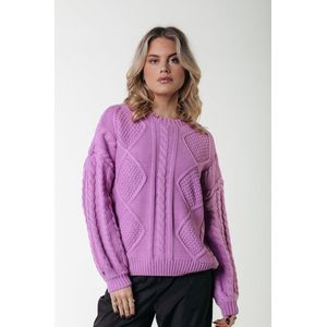 Colourful Rebel Olivia Cable Knitweat Sweater Truien & vesten Dames - Sweater - Hoodie - Vest- Roze - Maat XS