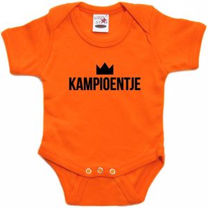 Oranje fan romper voor babys - kampioentje - Holland / Nederland supporter - EK/ WK / koningsdag baby rompers / outfit 56