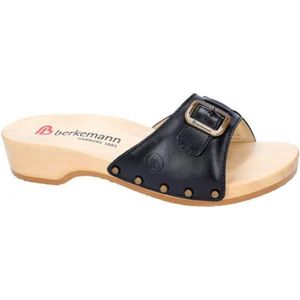 Berkemann - HAMBURG - Slippers - Zwart - Houten Zool