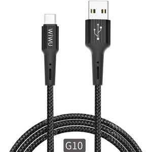 WIWU - Micro USB kabel naar USB 2.0 - Snellader- Nylon -1.2 meter- Zwart