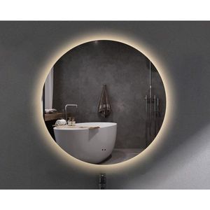Adema Circle badkamerspiegel rond diameter 100cm met indirecte LED verlichting met spiegelverwarming en touch schakelaar