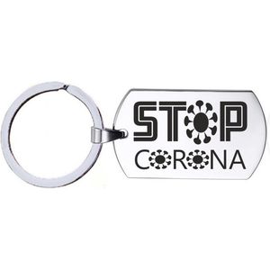 Sleutelhanger RVS - Stop Corona