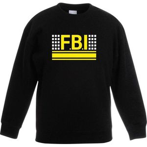 Politie FBI logo zwarte sweater voor jongens en meisjes - Geheim agent verkleedkleding 134/146