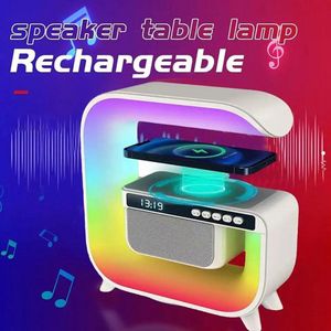 Big G Bluetooth-luidspreker, multifunctionele slimme wekker, LED digitaal desktop-sfeerlicht, ritmisch sfeerlicht, slimme woningdecoratie, Bluetooth- 5.0 3 in 1! Speaker Draadloze RGB Sound Box- Alarm Klok Wireless Luidspreker Led Lamp Wit Bureaulamp
