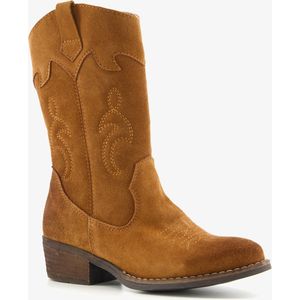 TwoDay leren meisjes cowboy western laarsjes bruin - Maat 33 - Echt leer