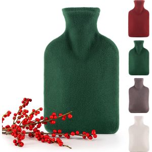 Blumtal - Warmwaterkruik - - Polar Fleece Cover - Lekvrije warmwaterkruik van natuurlijk rubber voor kinderen en volwassenen - groen