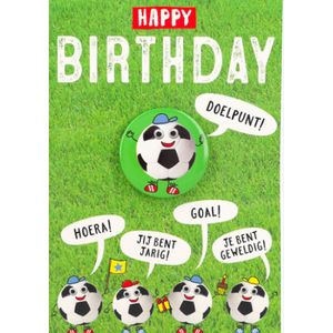 Depesche - Kinderkaart met de tekst ""Happy Birthday - Doelpunt! - Hoera!"" - mot. 023
